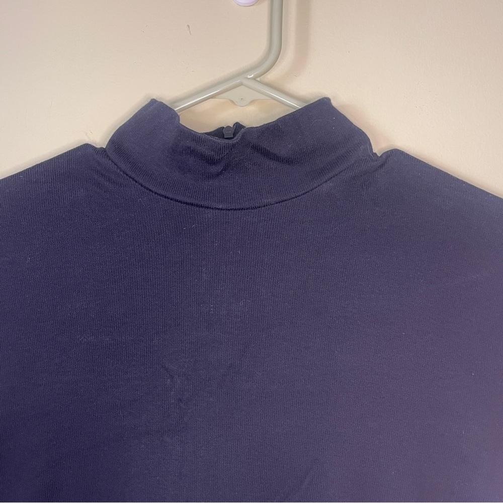 Vintage 90s Black Mock Neck T-Shirt - Picture 2 of 7